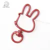 Hebilla de Primavera Pintada de Colores Llavero de Conejito Giratorio Universal Color Caramelo Accesorios para Joyería DIY Aleación de Zinc