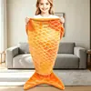 Manta de Sereia de Coral Fleece Fantasia Fofa para Crianças e Adolescentes Saco de Dormir Cauda de Peixe Manta de Pelúcia Fábrica de Impressão Personalizada