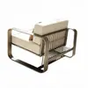 Conjunto de Sofá para Patio Exterior Oficina de Ventas Sala de Modelos Terraza Exterior Silla de Salón de Aleación de Aluminio Muebles para Piscina de Hotel
