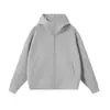 Jaqueta com Capuz Cor Sólida Masculina Outono e Inverno, Cardigan Hoodie Estilo Americano Transfronteiriço, Moletom com Zíper Pesado de Marca Tendência, Feito Sob Medida