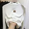 Blusa Básica Casual Manga Longa de Veludo Zhongda Tongde 2026 Novo Estilo Outono/Inverno Blusa de Outono para Meninas com Gola Meia-Alta