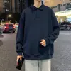 Camisa polo pesada estilo americano, coleção de outono masculina, camiseta de manga comprida com gola estilosa, camada interna confortável para sobreposição
