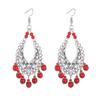 Pendientes de borlas turquesas de estilo bohemio para mujer, aretes de moda exóticos étnicos Yunnan retro combinables, joyería