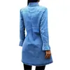 Amazon transfronterizo falda larga de mezclilla manga larga primavera y verano ajuste ceñido falda polo vestido con solapa moda estilo europeo y americano ropa de mujer