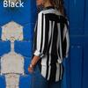 Camisa Europea y Americana de Aliexpress para Mujer con Rayas de Contraste de Manga Larga Multicolor Top de Mujer 9599