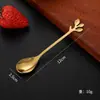 Juego de cuchara y tenedor de acero inoxidable con forma de hoja, creativo y elegante, perfecto para postres, frutas y remover el café con un toque de lujo en casa.