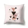 Funda de almohada de poliéster marmoleado estilo ins nórdico estampado geométrico terciopelo piel de melocotón funda de almohada para sofá de sala de estar QTH03