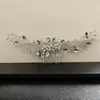 Accesorios de Vestido de Novia de Lujo Ligero y Elegantes, Peine para el Cabello de Perlas Tejido a Mano con Pedrería, Joyería para Novias