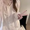 Pijama floral dulce para mujer, estilo primavera y otoño, ribete de encaje, manga larga, pantalón largo, conjunto de dos piezas para casa, venta al por mayor transfronteriza