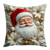Juego de Fundas de Almohada Navideñas Más Vendido de Amazon con Elementos de Árbol de Navidad, Reno y Copo de Nieve Funda para Cojín de Sofá