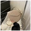 Bolsa redonda pequena moda bolsa feminina 2023 outono e inverno Novo roxo elegante todos os jogos commuter moda simples saco mensageiro ombro
