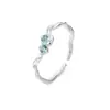 Anillo Liso de Plata de Ley S925 con Anillo Curvo de Diamantes para Mujer, Estilo Fresco, Diseño de Nicho, Gama Alta, Lujo Accesible, Nueva Tendencia Versátil