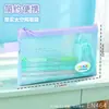 Estojo Estudante Huajie Grande Capacidade Caixa de Lápis Bolsa de Papelaria para Meninos e Meninas Malha Tridimensional Zíper Estojo de Papelaria Transparente