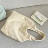 67266 Bolsa Tote com Bordado de Laço Padrão Escuro para Meninas, para Ir à Escola, Grande Capacidade, Alça de Mão/Ombro Suave