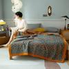 Manta Jacquard de Gaze de Três Camadas 100% Algodão, Lençol de Gaze Respirável Espessado, Capa de Cama, Manta de Toalha de Gaze de Camada Dupla, Manta de Sofá