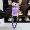 Portatarjetas con Cordón Funda para Teléfono Móvil Monstruo Morado Pequeño Adecuado para Apple 17Pro Celebridad de Internet Moda Pulsera Linda Funda para Teléfono Móvil