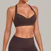 Sujetador de Yoga Qiusha con Escote en V Profundo, Cuello Halter y Hermoso Diseño en la Espalda, Ropa Interior Deportiva Transfronteriza para Correr y Fitness para Mujeres 7229