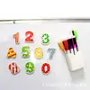 Adesivos magnéticos digitais de madeira coloridos de desenho animado criativos adesivos magnéticos de geladeira educação infantil aprendizado adesivos magnéticos