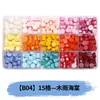 Perlas de cera octogonales, 100 estilos en compartimentos separados, perlas de cera para sellos de cera, empaque de caja de color mixto, venta al por mayor
