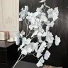 Diseño de Escena de Boda con Flores Artificiales Azules, Arreglo de Piso con Flores Falsas, Phalaenopsis, Tulipanes, Arreglo Floral Decorativo Suave