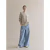 Nova coleção de outono: Suéter de tricô grosso, cor sólida, modelagem solta, de um ombro só, estilo francês, relaxado e casual, para mulheres