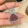 2026 Nuevo Collar con Colgante de Buda Maitreya Morado Hielo Microincrustado Estilo Chino para Mujer, Diseño Retro Estilo Nacional, Cadena Sencilla y Exquisita para Clavícula