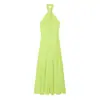 Bestseller Transfronterizo de AliExpress 2026 Primavera Nuevo Vestido Midi de Color Sólido con Cuello Halter para Mujer 7004709