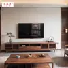 Mueble de TV estético estilo canción de madera de nogal negro norteamericano, mueble de suelo de pared para sala de estar, nuevo mueble de almacenamiento de madera maciza estilo chino, hecho a medida