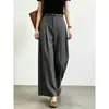 Pantalones de pierna ancha de alta gama, estilo europeo moderno, para principios de otoño de 2026, con un diseño fluido, de nicho, cintura alta, corte para figura de pera, efecto adelgazante y estilo casual