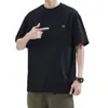 Camiseta de Manga Corta de Peso Pesado Hansca para Hombre Verano 2025 Nuevo Negro Cuello Redondo Suelto Casual Algodón Top Bordado