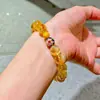 Pulsera de Cristal Torre Amarillo Citrino Natural de Alta Calidad Estilo Maillard Pulsera de Cera de Abeja Vieja de 10m