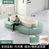 Conjunto de Sofá Redondo Moderno Minimalista Criativo para Lazer e Mesa de Centro para Recepção e Área de Descanso, com Formato Único para Recepção e Discussões