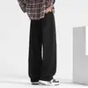 Pantalones de trabajo de algodón puro para hombre, pantalones rectos deconstruidos de otoño de alta resistencia, pantalones largos casuales para hombre para primavera y otoño