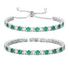 Conjunto de Pulseiras de Zircônia de Cor Secundária Mais Vendido Atravessando Fronteiras Combinação Cheia de Diamantes e Banhado a Ouro Branco Design Moderno Pulseira Tennis Pulseira