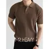 Camisa polo, camisa de punto, camiseta de manga corta para hombre, cuello camisero, cuello en V, a rayas, estilo old money, de negocios, verano, venta al por mayor de fábrica transfronteriza