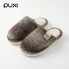 Puxi Yinsu 2026 Outono/Inverno Chinelos Peludos Femininos para Casa, Sola Grossa, Não Abafam, Forrados com Fleece, Quentes, Chinelos Fechados para Mulheres
