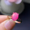 Anel de Opala Rosa Colorida Natural Pedra Principal 7*9mm Prata S925 Finamente Incrustado Venda Quente Transfronteiriça Venda Direta da Fábrica