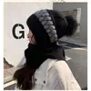 Gorro y Bufanda Todo en Uno para Mujer de Terciopelo Engrosado Lana Orejeras Gorro de Punto de Una Pieza Ciclismo a Prueba de Viento y Frío Gorro Cálido