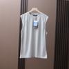 Muy bueno para usar en verano, secado rápido, elástico, transpirable, deportes al aire libre, fitness, correr, camiseta sin mangas de cuello redondo para hombre