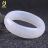 Pulsera de Ágata Calcedonia Blanca Ensanchada Engrosada para Mujer, Hermoso Temperamento, Pulsera de Jade, Cristal de Moda para Novia
