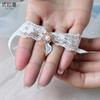 Yulapan St64 Comercio Exterior Colgante de Perla Correa Sexy para Pierna Anillo Elástico Ligero para Pierna Anillo de Encaje para Cuello Liga Blanca Venta al por Mayor