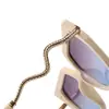 Gafas de Sol Metálicas con Forma de Ola y Serpiente de Marco Grande de Celebridad de Internet para Exteriores, Fotografía, Femeninas, de Gama Alta, Personalizadas, Retro, Cuadradas