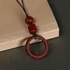 Hebilla de Anillo de Cinabrio Estilo Chino Colgante de Cadena para Teléfono Móvil para Hombres y Mujeres Colgante de Celebridad de Internet Cadena de Unidad USB Corta Anti-Pérdida Cuerda Pequeña Regalo