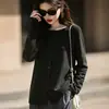 Nuevo Cárdigan de Punto con Cuello Redondo de Terciopelo Alemán para Otoño e Invierno 2025, Manga Larga, Color Puro, Lentejuelas, Holgado, Versátil, Top Chaqueta para Mujer