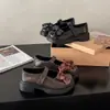 Zapatos Pequeños de Cuero con Suela Gruesa Estilo Academia Británica Retro para Mujer 2026 Nuevo Verano con Lazo de Falda Zapatos Mary Jane