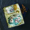 Xícara de café de luxo vintage com toque requintado e de alta qualidade, conjunto de xícaras de chá da tarde em porcelana, conjunto de chá, presente de aniversário e inauguração de casa