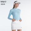 PGM golfe feminino outono e inverno camiseta de manga comprida roupa tecido com textura vertical macio elástico Roupas esportivas femininas
