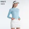 Pgm Golf Ropa de Camiseta de Manga Larga para Mujer Otoño e Invierno Tela de Textura Vertical Suave Elástica Ropa Deportiva para Mujer