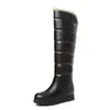 Comércio Exterior Calçados de Algodão Quentes de Inverno Botas Acima do Joelho Botas de Neve Botas de Couro com Solado Grosso Calçados de Algodão e Lã Espessados Botas Altas