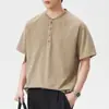 Ropa de Hombre Xintang Marca de Tendencia Retro Americana Camiseta de Manga Corta Lavada Pesada de Algodón Puro para Hombre Verano Holgada Cuello Redondo Media Manga